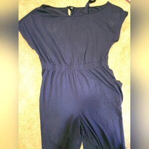 SHEIN Navy Blue One Strap Shoulder Romper/Jumpsuit